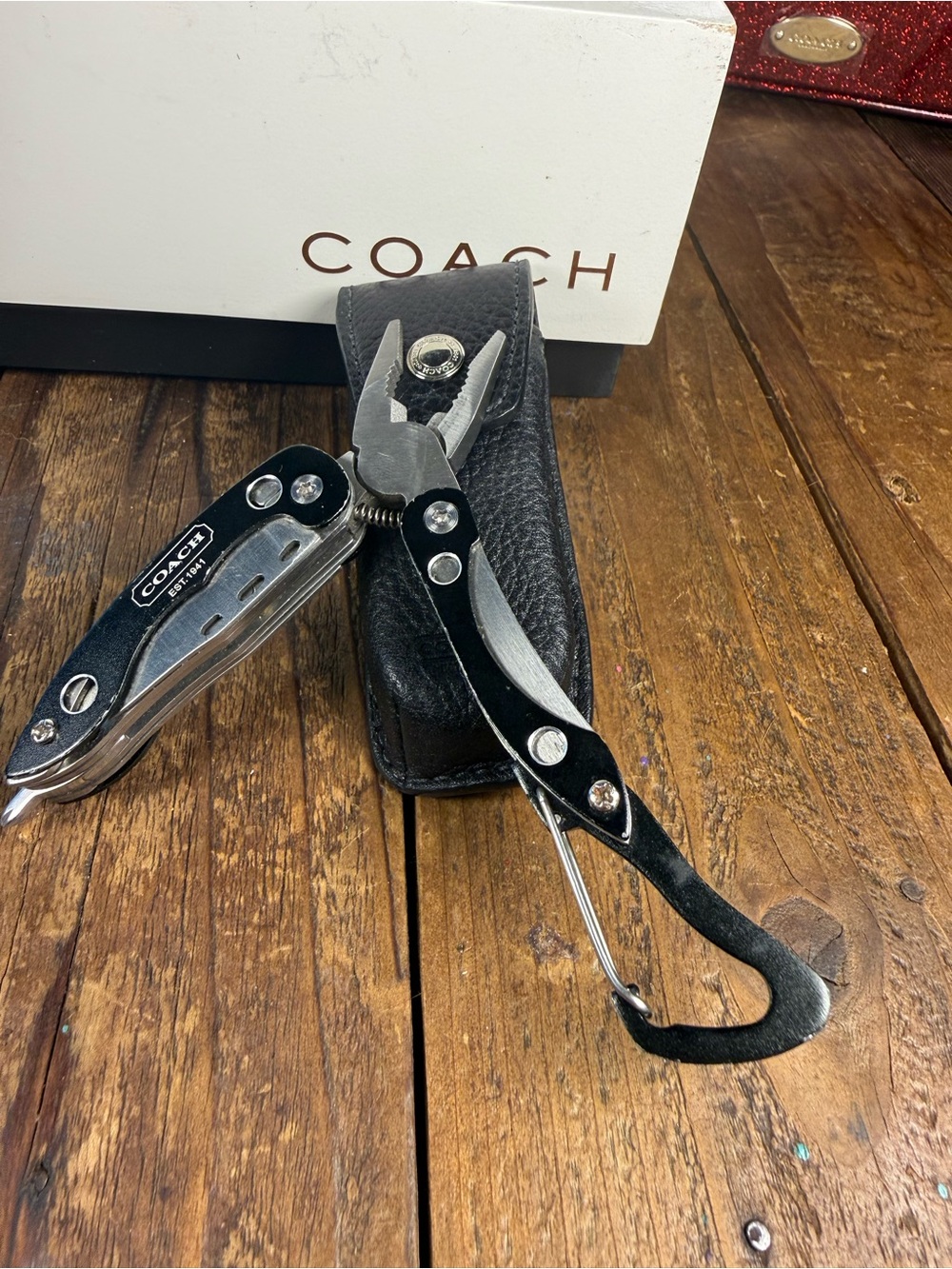 Rare Coach Multi Tool with Black Leather Case